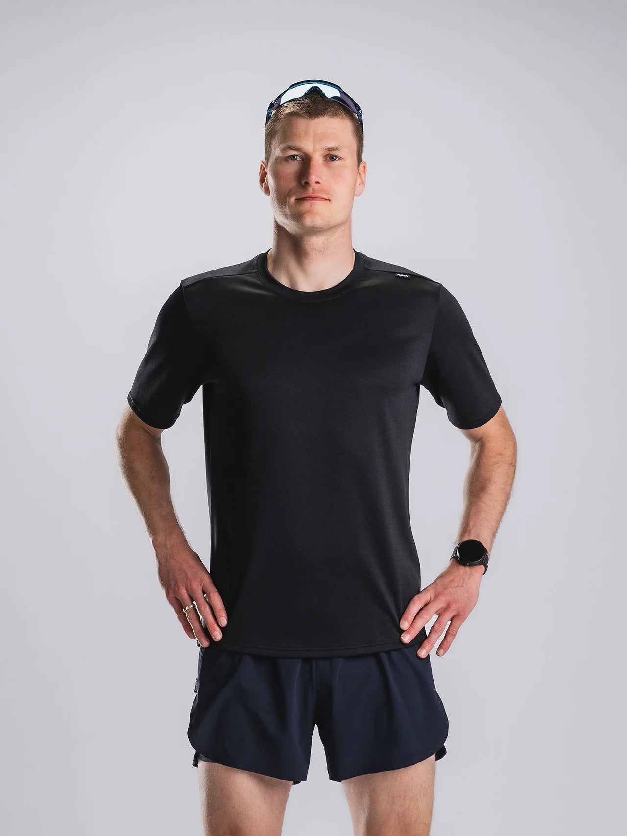חולצת ריצה גברים שרוול קצר FUSION Mens TEMPO! TWO Run T-Shirt