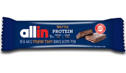 ALL IN חטיף חלבון וופל דאבל שוקולד 40 גרם